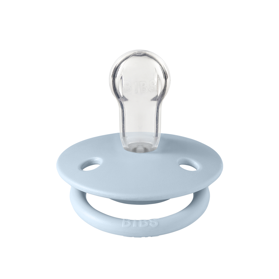 BIBS De Lux 2 PACK Iron/Baby Blue - Round / One Size / Silicone