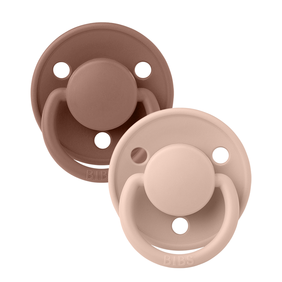 BIBS De Lux 2 PACK Woodchuck/Blush - Round / One Size / Silicone