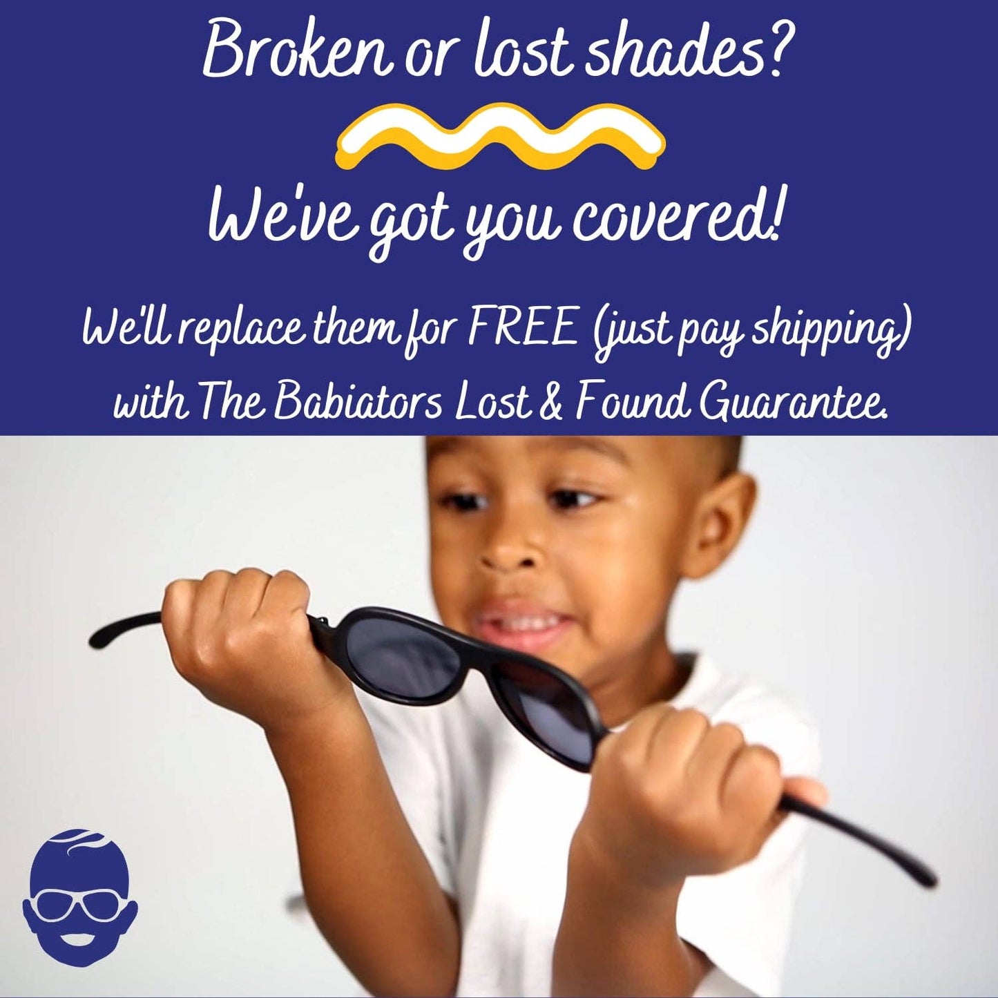 BABIATORS- Jet Black Polarized Kid Sunglasses with Mirrored Lens