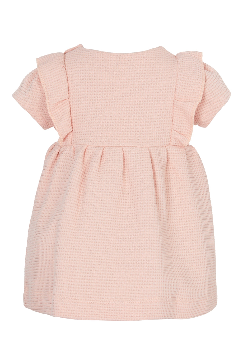 EMPORIO ARMANI - Girls Pink Cotton Waffle Jersey Dress