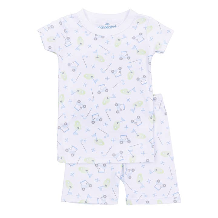 MAGNOLIA BABY - Tiny Tee Time Short Pajamas - Light Blue
