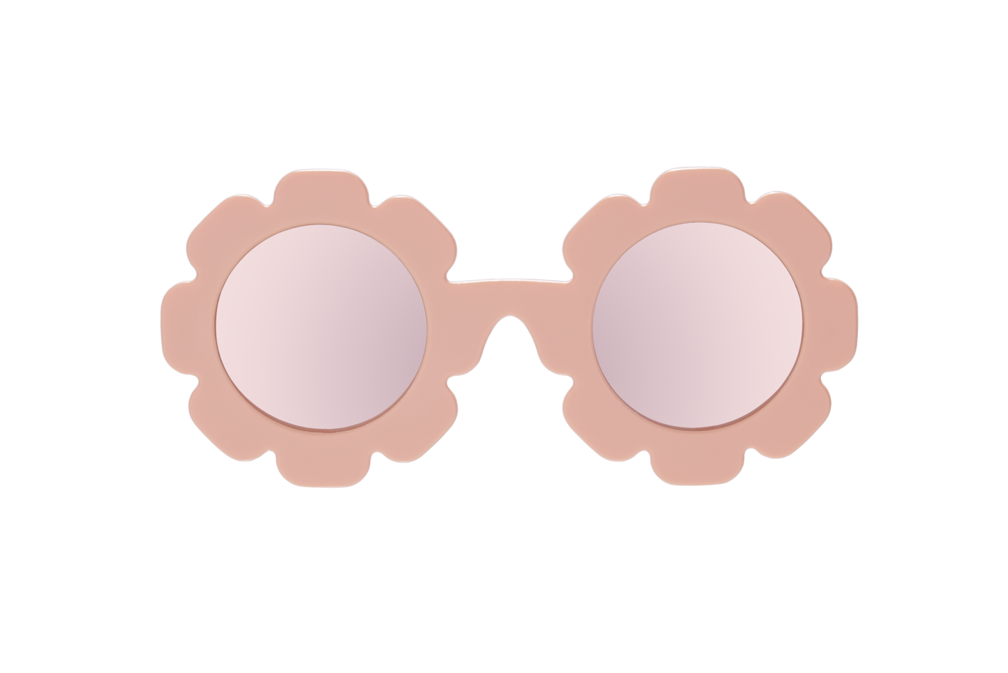 Peach Keen Polarized Flower Sunglasses with Mirrored Lens