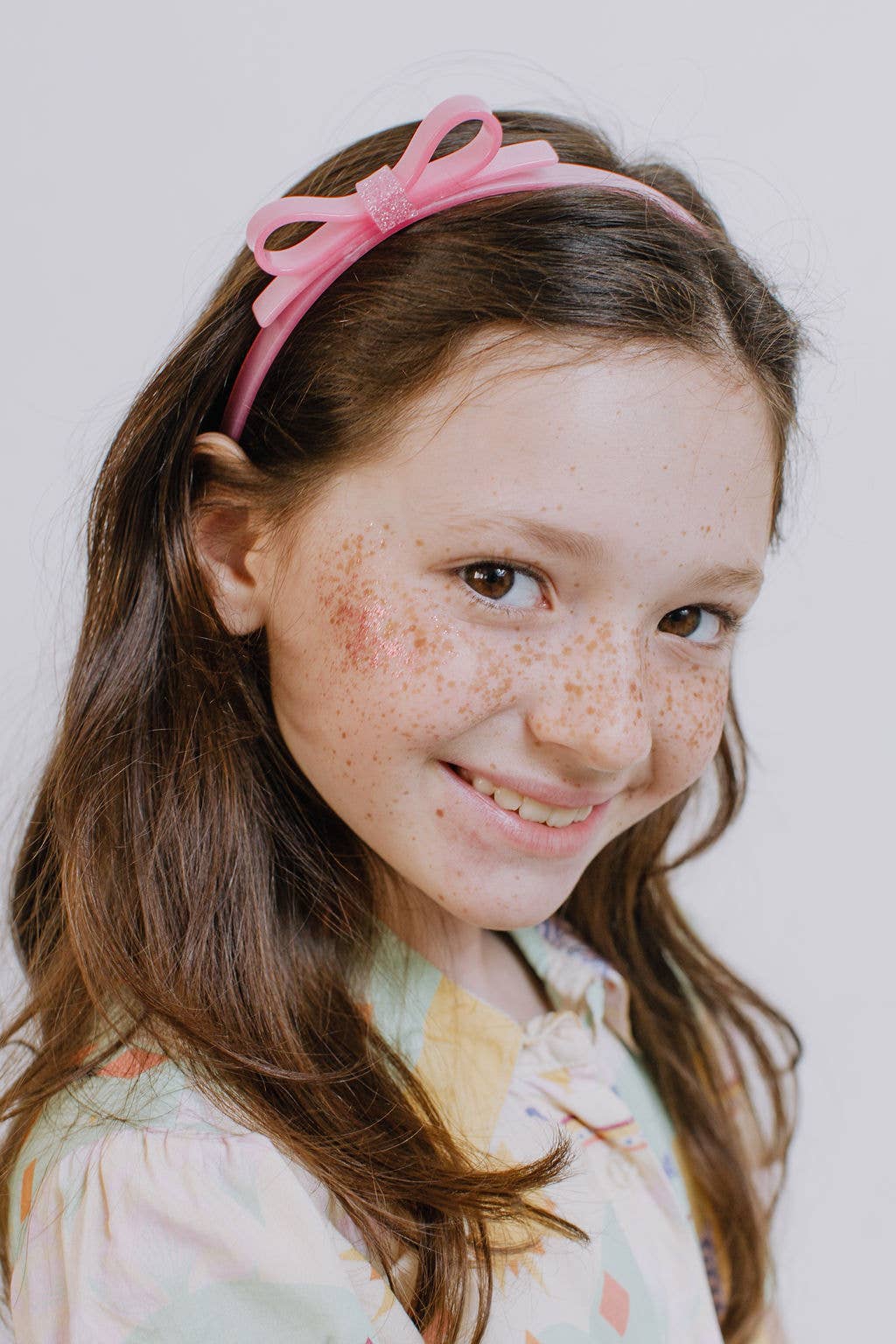 LILIES & ROSES - Thin Bow Pink Headband