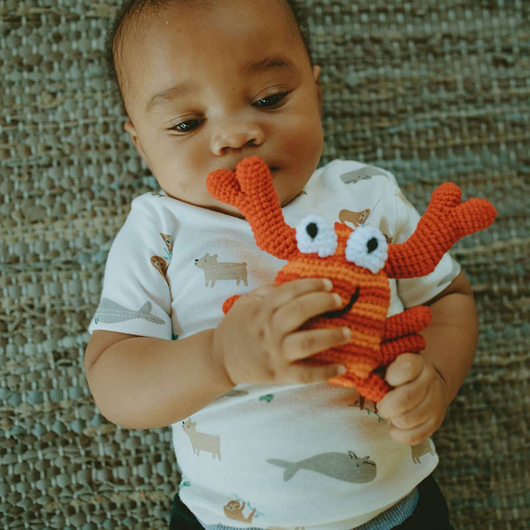 Red Crab Rattle - Ocean-Themed Baby Toy