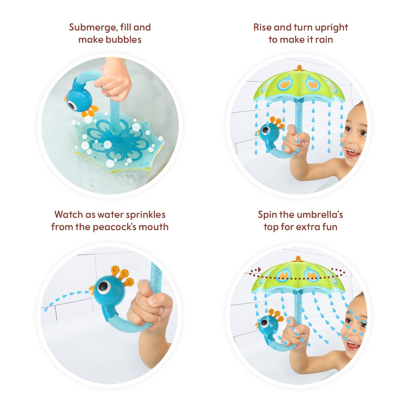 YOOKIDOO - Fill 'n' Rain Peacock Umbrella