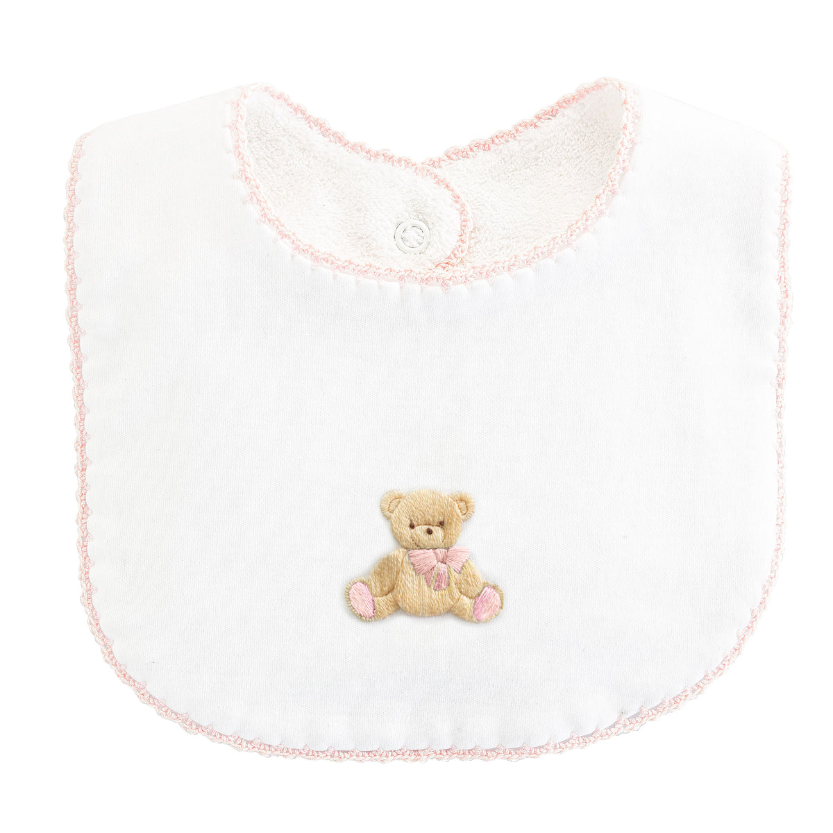 BABY CLUB CHIC - Pink Embroidered Pima Bib - Toys