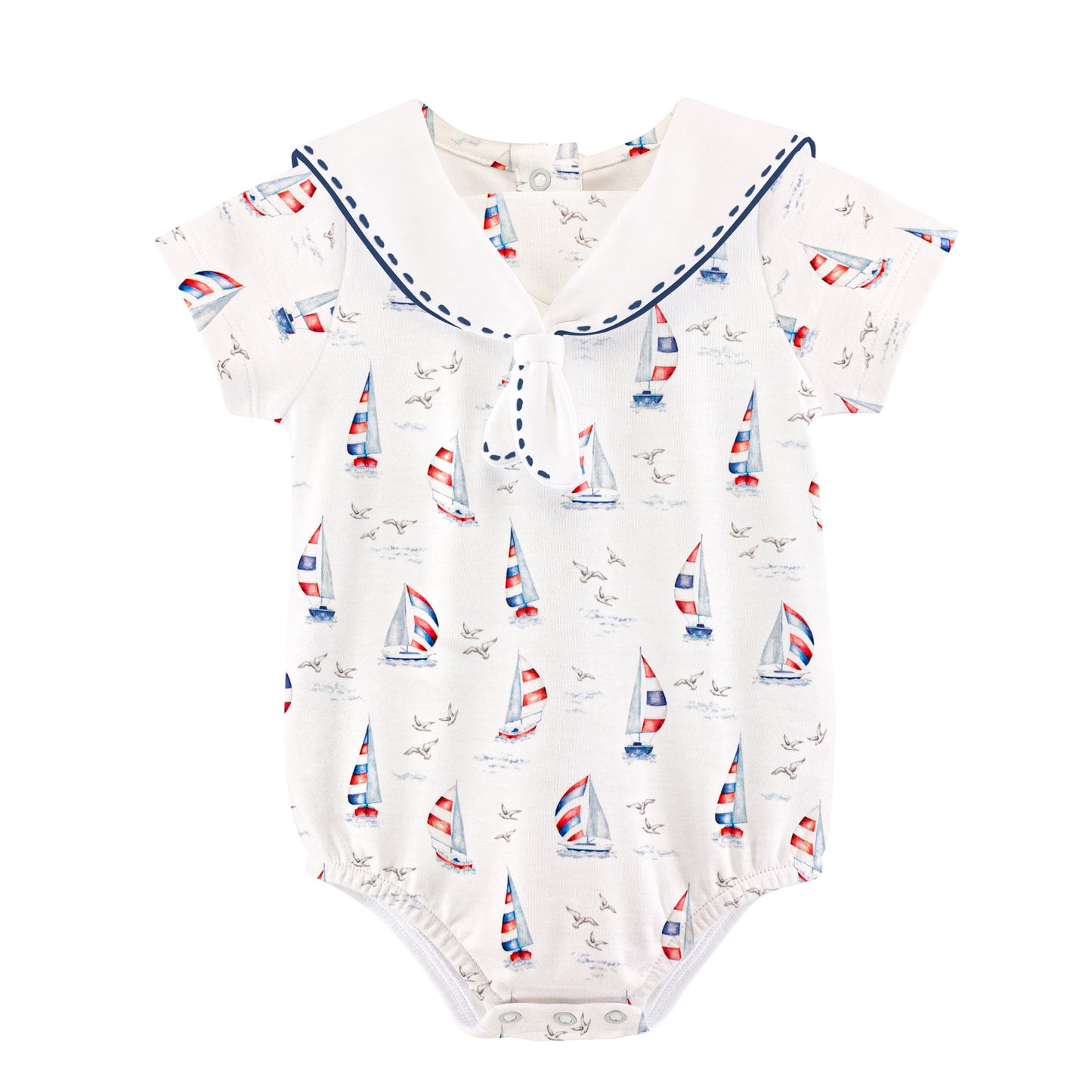 BABY CLUB CHIC - harbor days bubble w/sailor collar