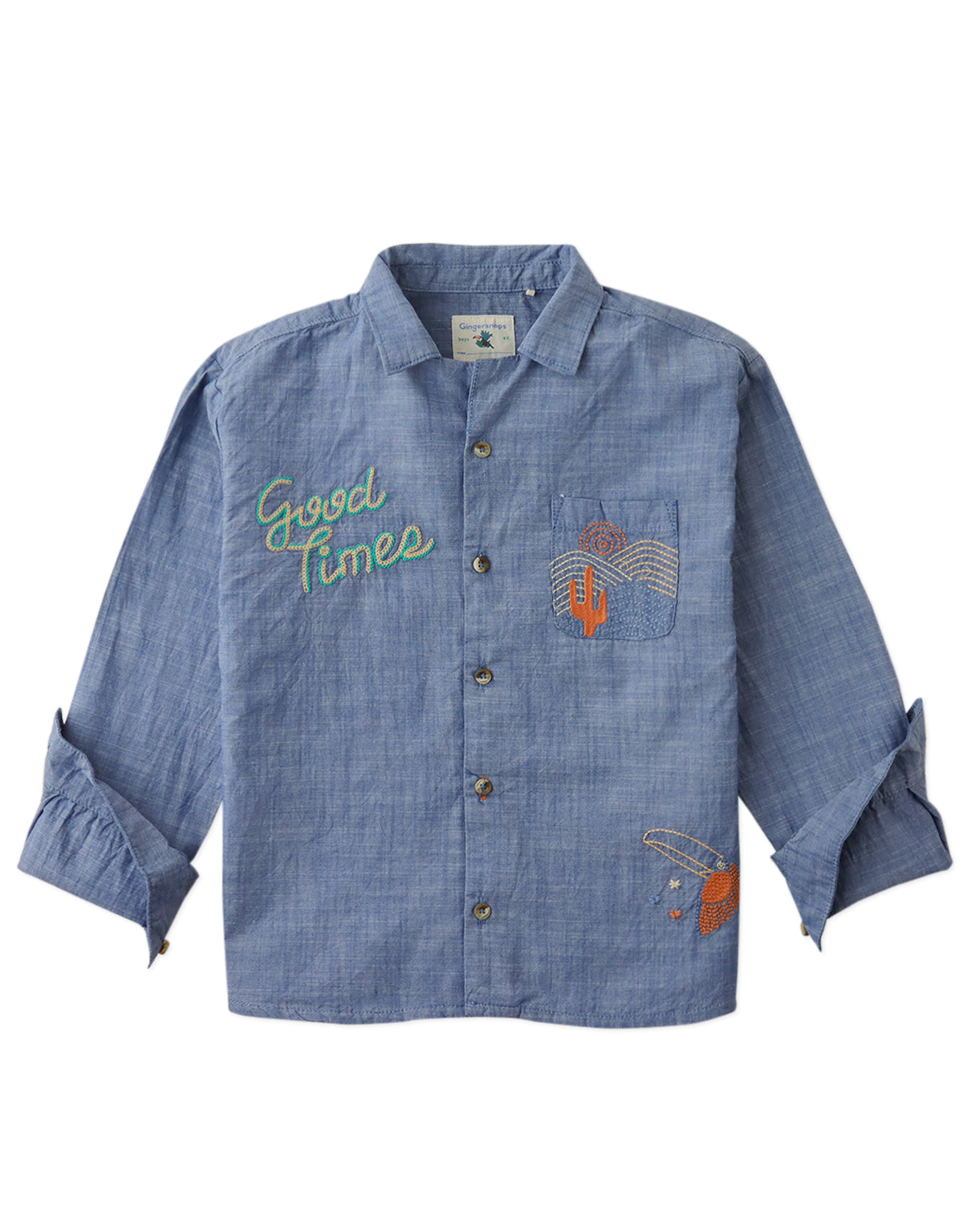 GINGERSNAPS - Lewis Embroidered Chambray Workshirt
