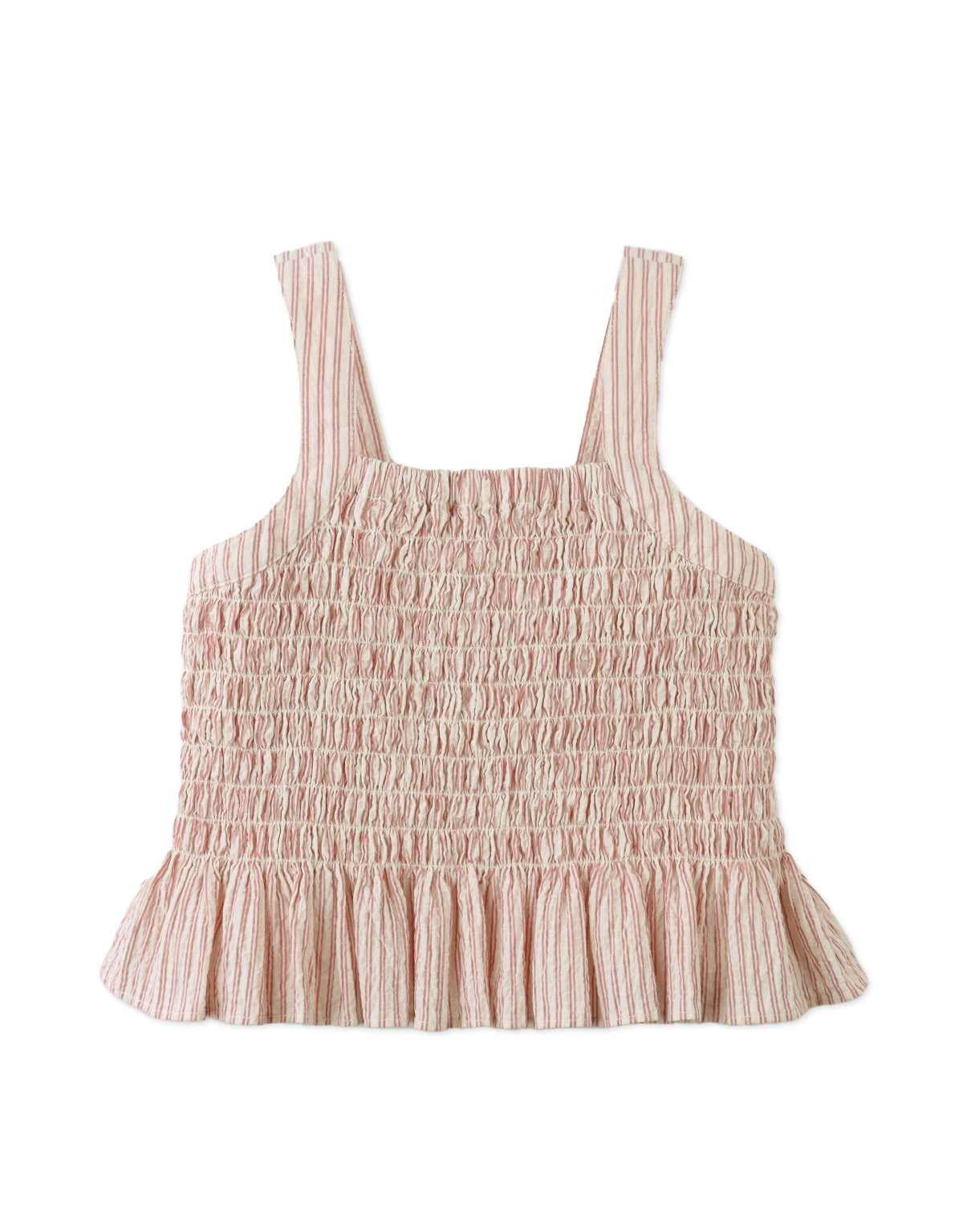 GINGERSNAPS - Josephine Striped Peplum Top With Fower Applique