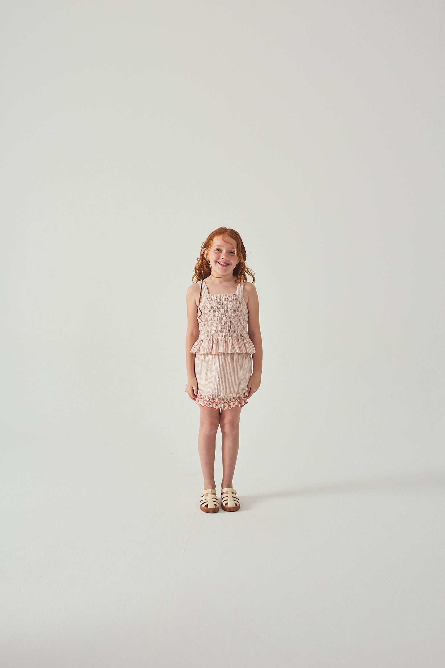 GINGERSNAPS - Remi Ruffled Hem Skort With Botanical Embroidery