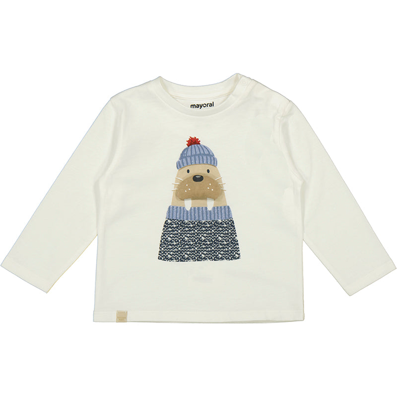 MAYORAL - L/s t-shirt applique animal