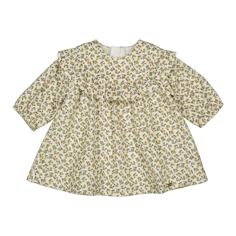 MAYORAL - Printed velvet dress - Olive
