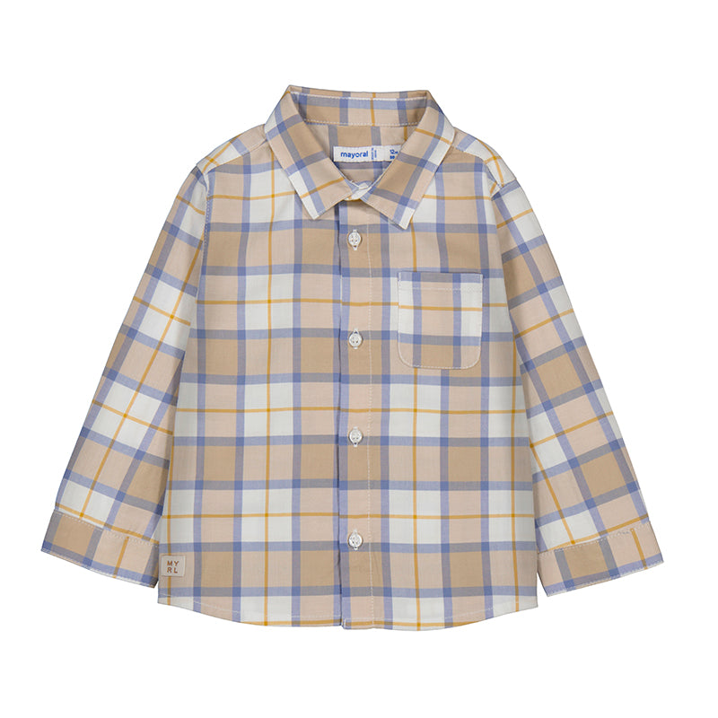 MAYORAL - L/s checked shirt - CEREAL