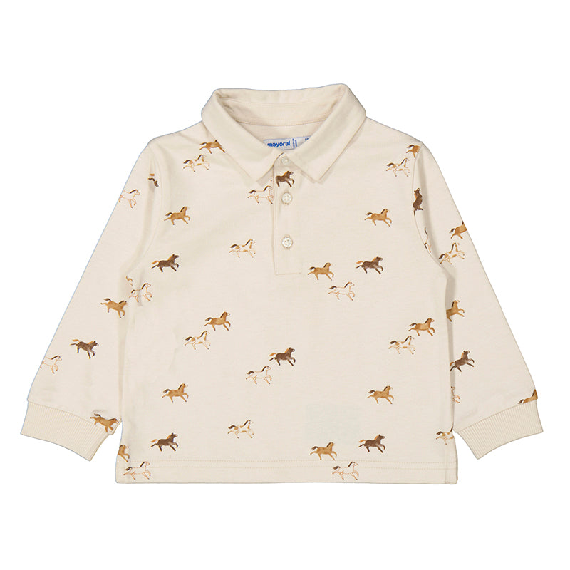 MAYORAL - L/s printed polo - Horses