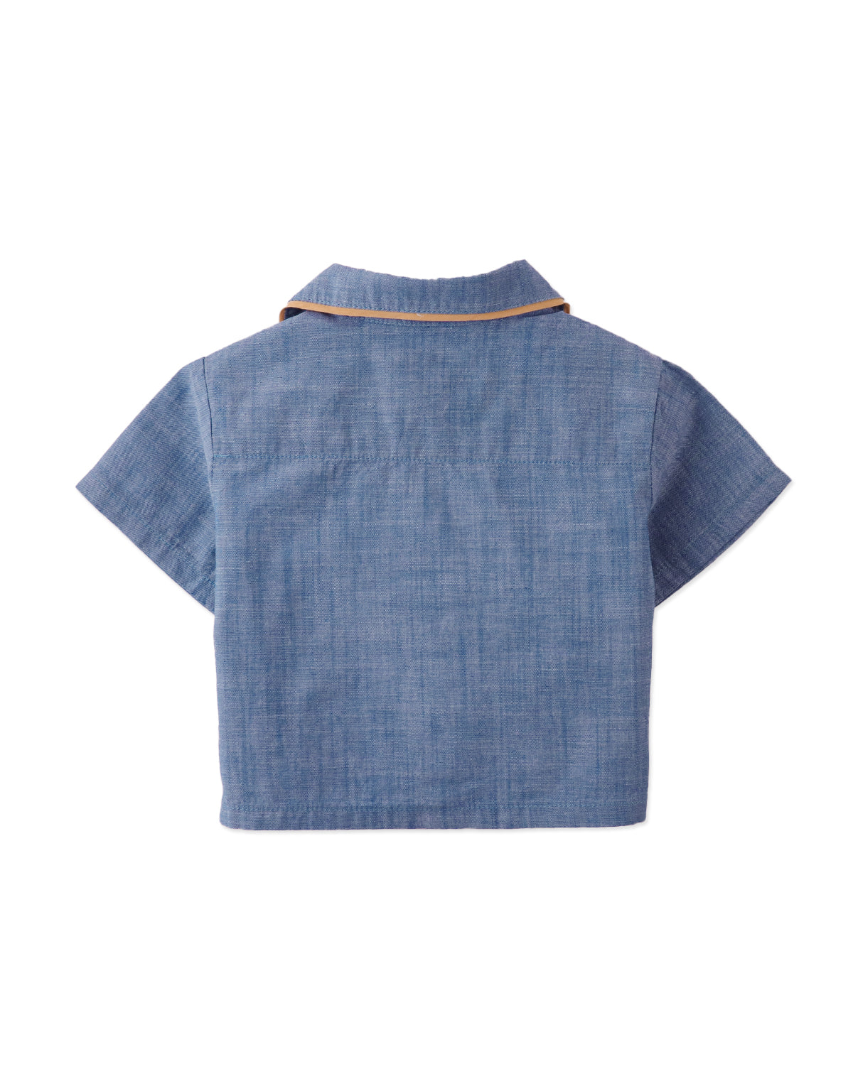 GINGERSNAPS - Baby Steven Chambray Panaman Shirt With Collar embr