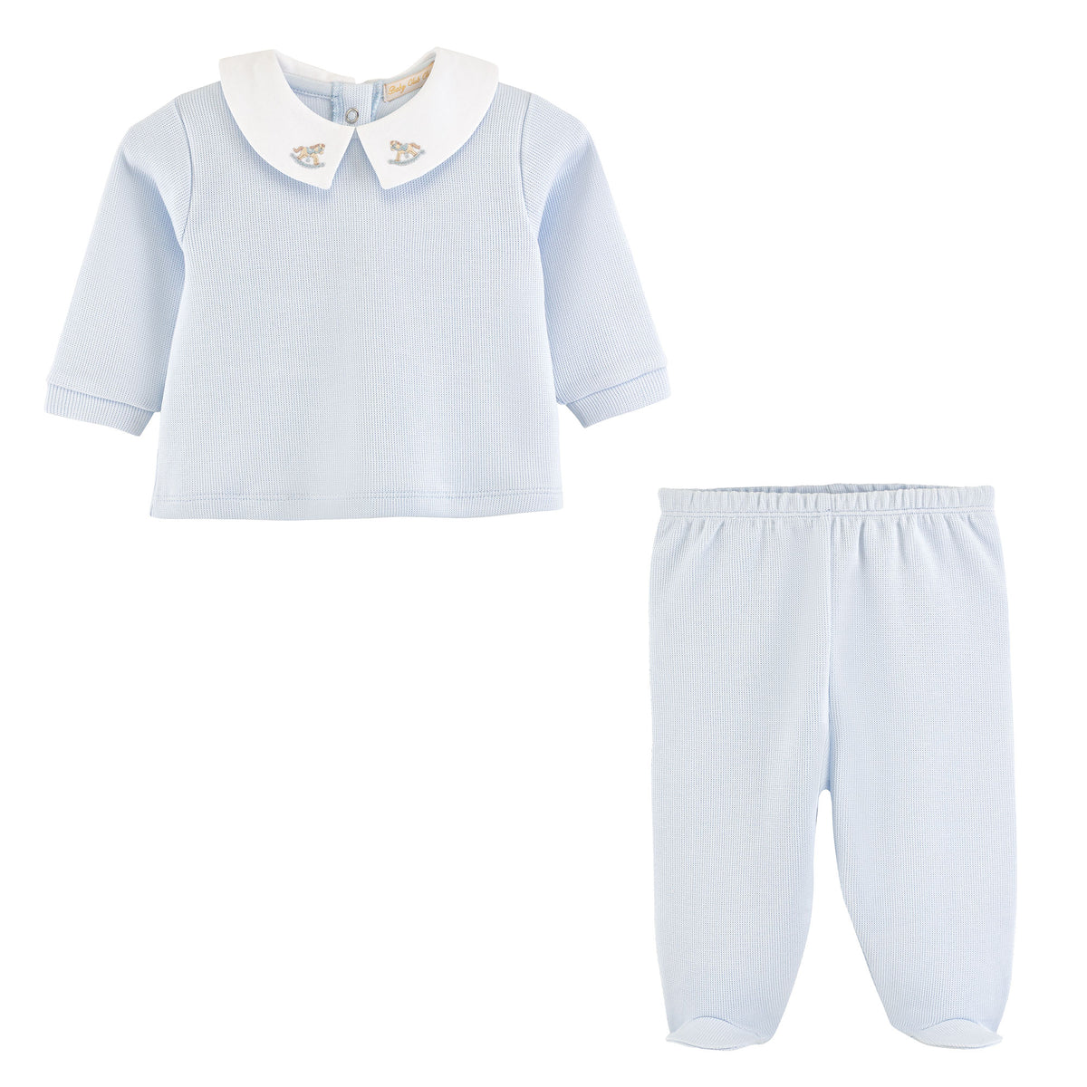 BABY CLUB CHIC - Rocking Horse Pima Jacquard Top and Pant Set