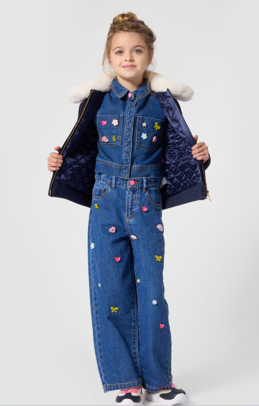 BILLIEBLUSH - Girls Denim Jacket With Icons