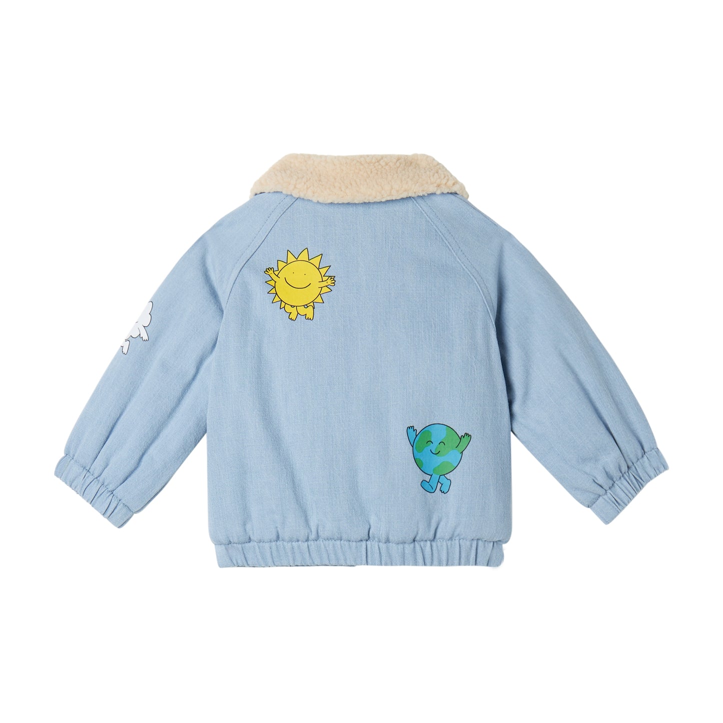 STELLA MCCARTNEY - Baby Boy Denim Jacket With Stay Earthy Gang Print