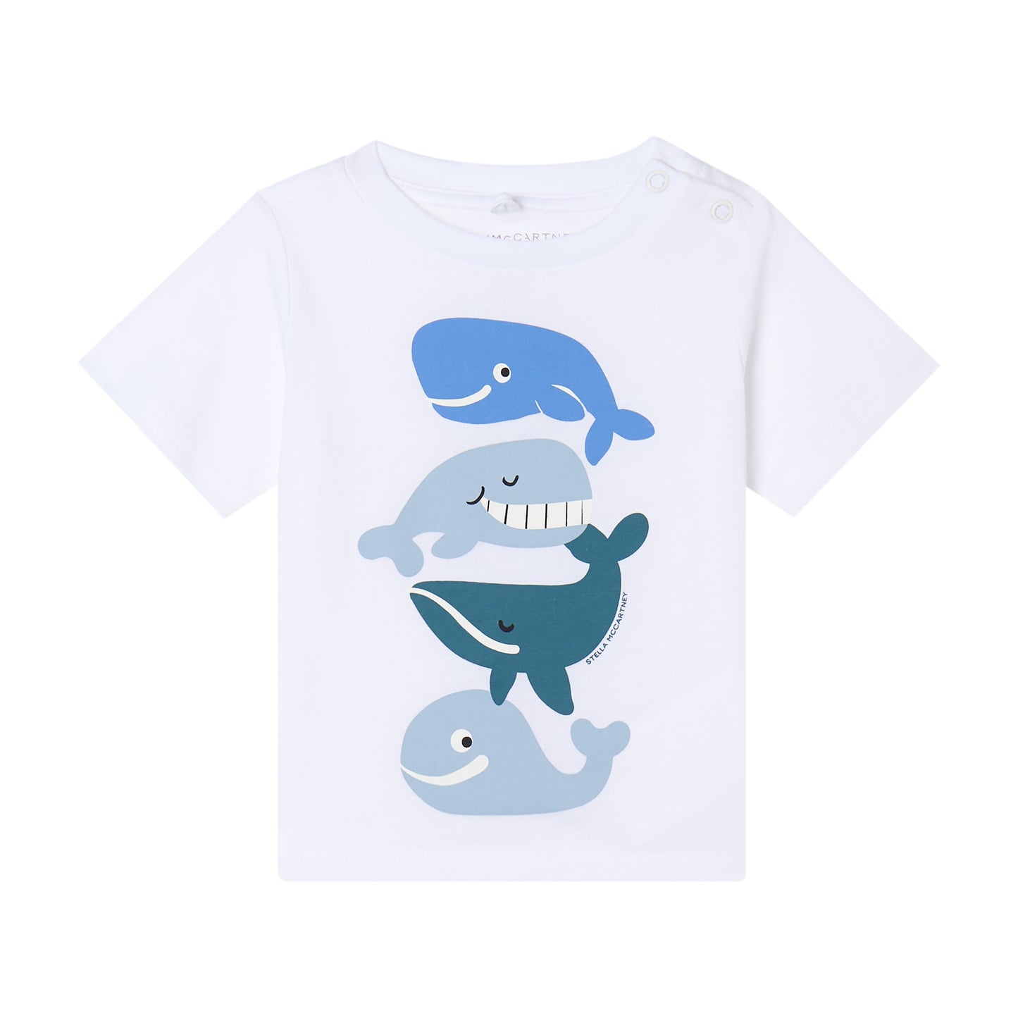 STELLA MCCARTNEY - Baby Boy SS T-Shirt With Whale Graphics