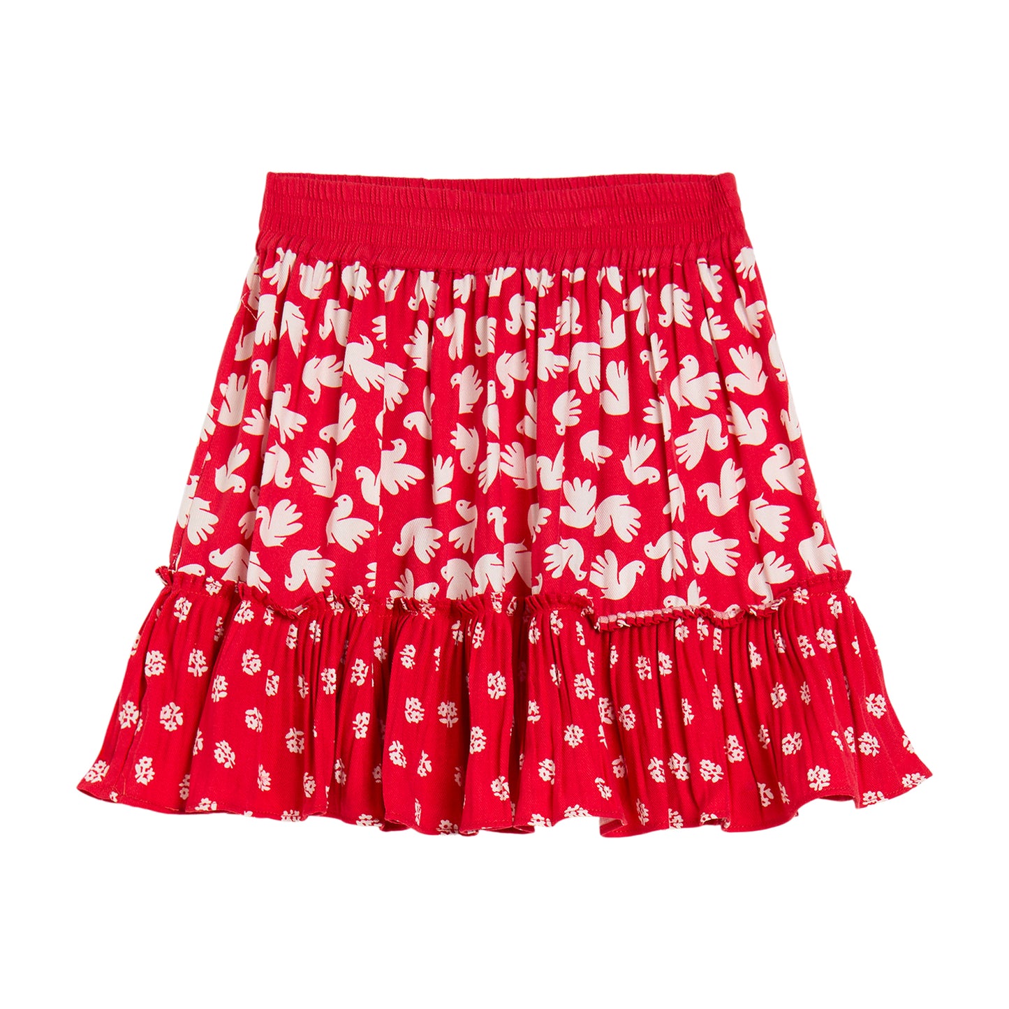 STELLA MCCARTNEY - Girl Twill Dove Print Skirt