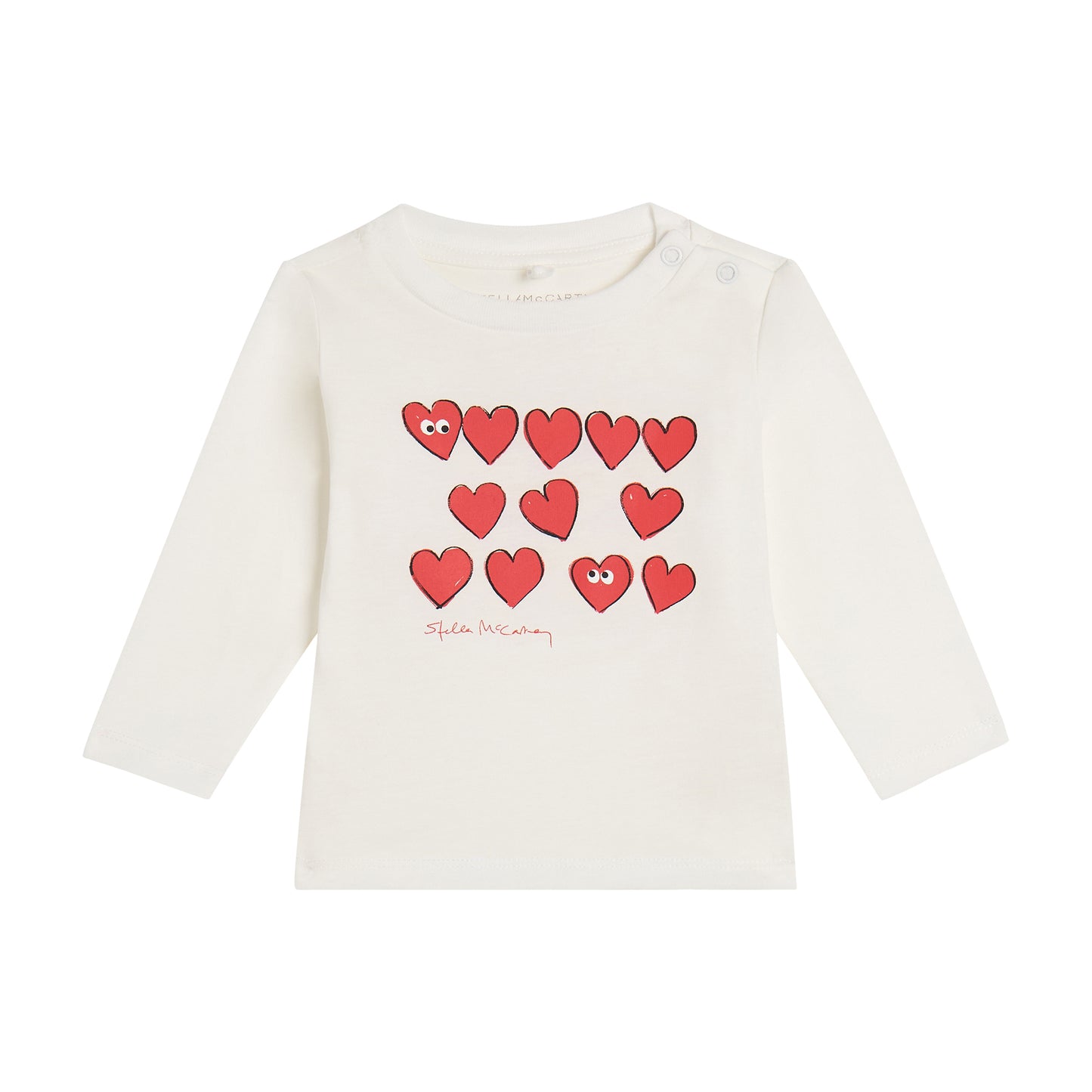 STELLA MCCARTNEY - Baby Girl LS T-Shirt With Hearts Graphic