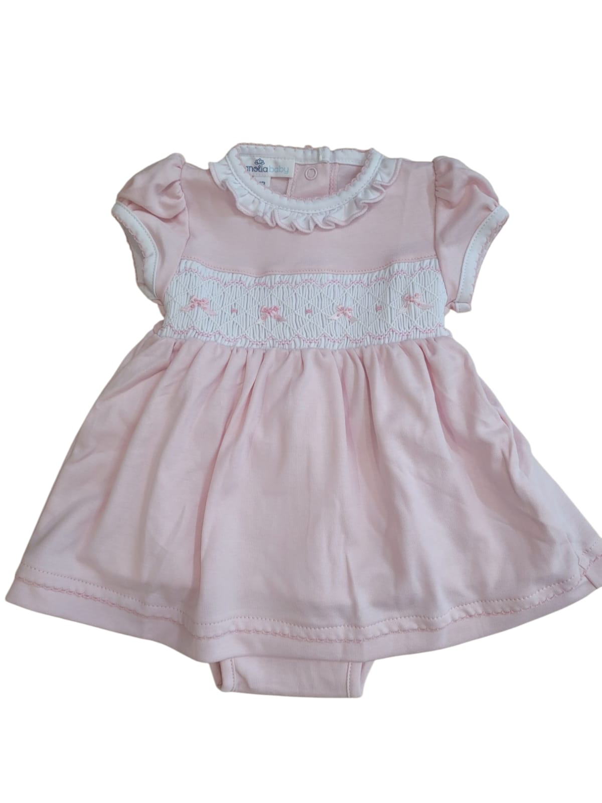 MAGNOLIA BABY - Amelia´s Classic Solid Smocked S/S Dress Set Pink