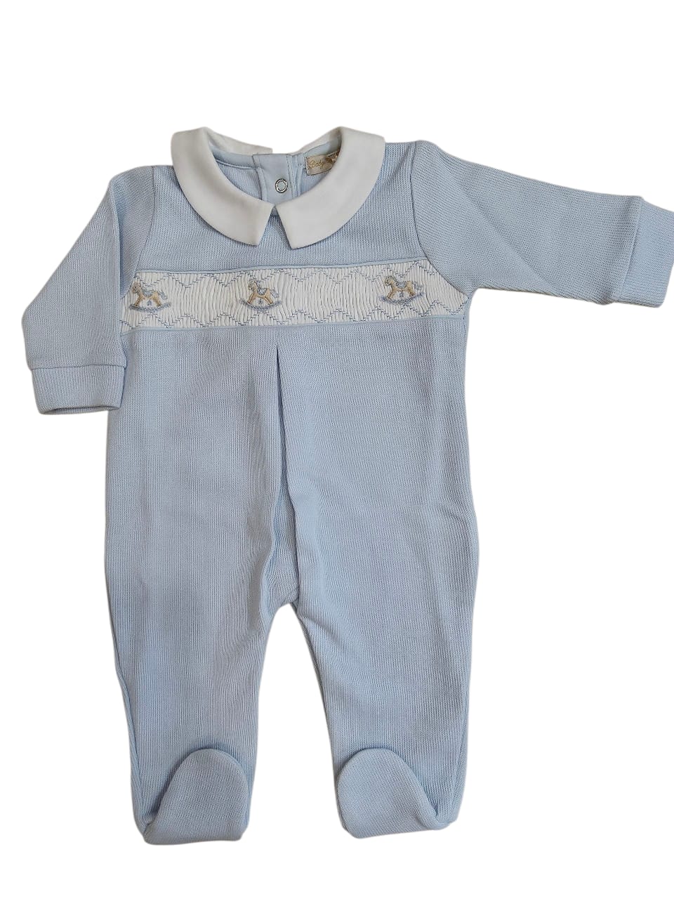 BABY CLUB CHIC - English Knot Smocked Footie W/Collar
