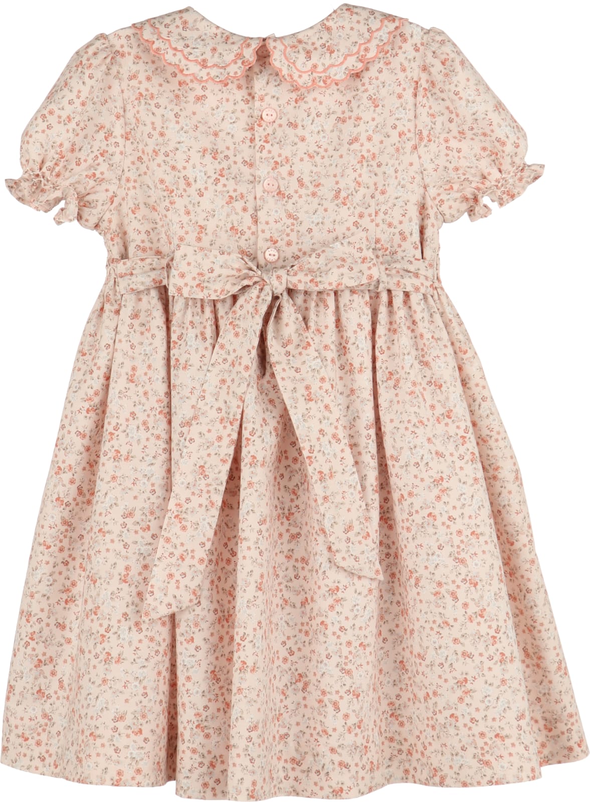 LULI & ME - Honeycomb Smock Dress - Orange