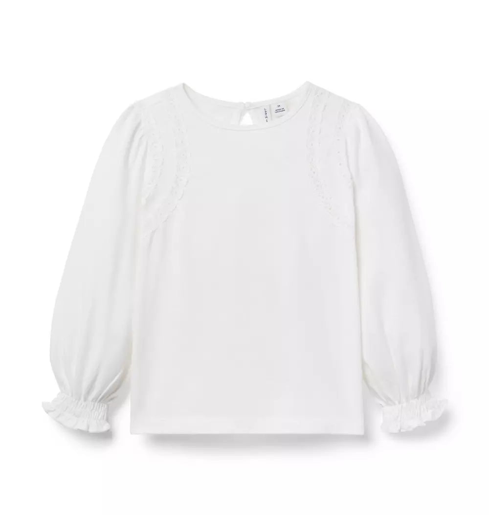 JANIE and JACK - Crochet Trim Top
