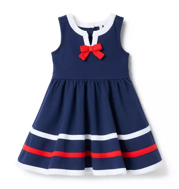 Janie and Jack | Bow Ponte Dress - Navy / 5 Janie and Jack | Bow Ponte Dress - Navy / 5