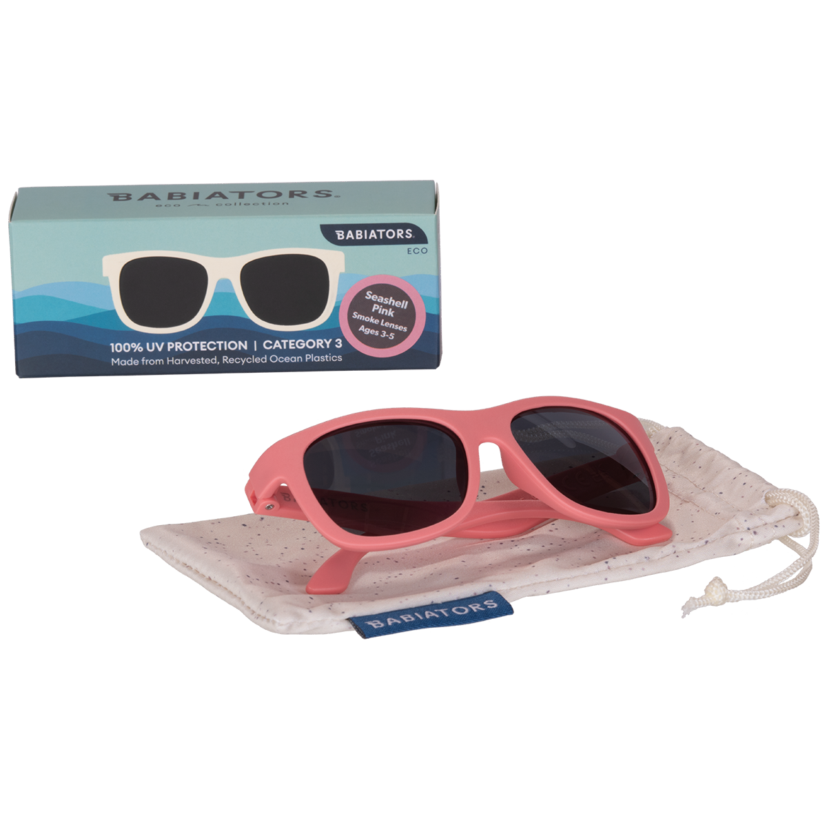 Kids Eco Collection: Navigator Sunglasses in Seashell Pink