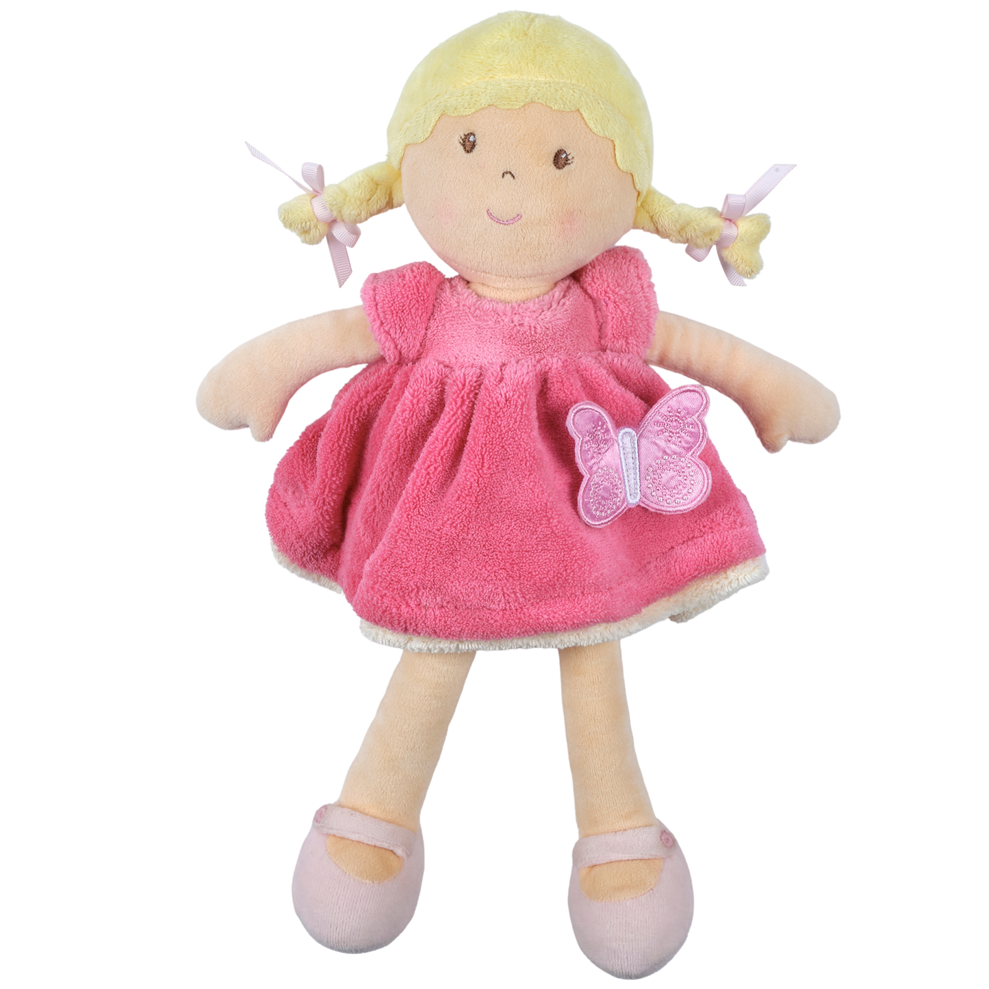 Ria Blonde Hair with Pink and White Dress