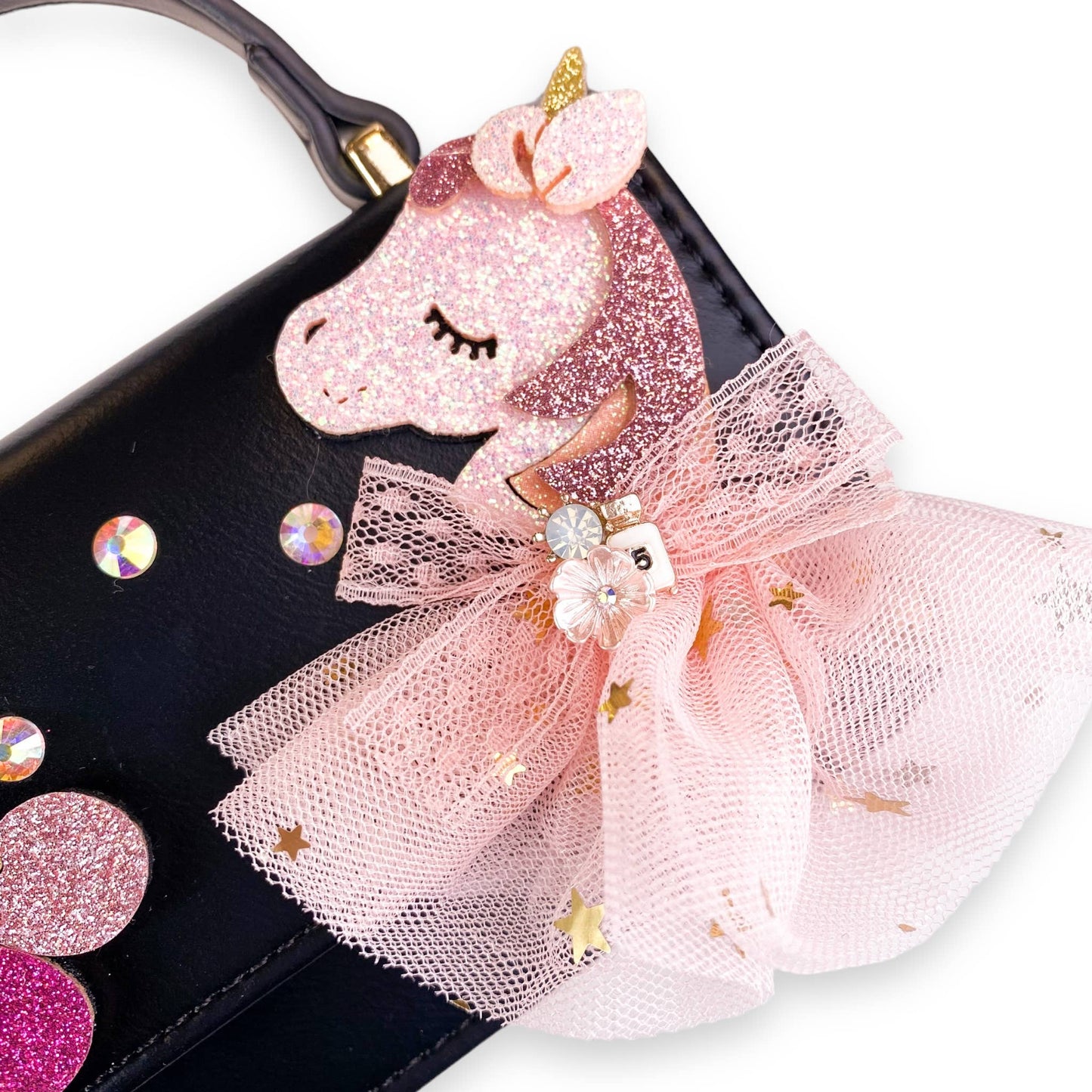 DOE A DEAR - Unicorn & Cherry Applique Purse