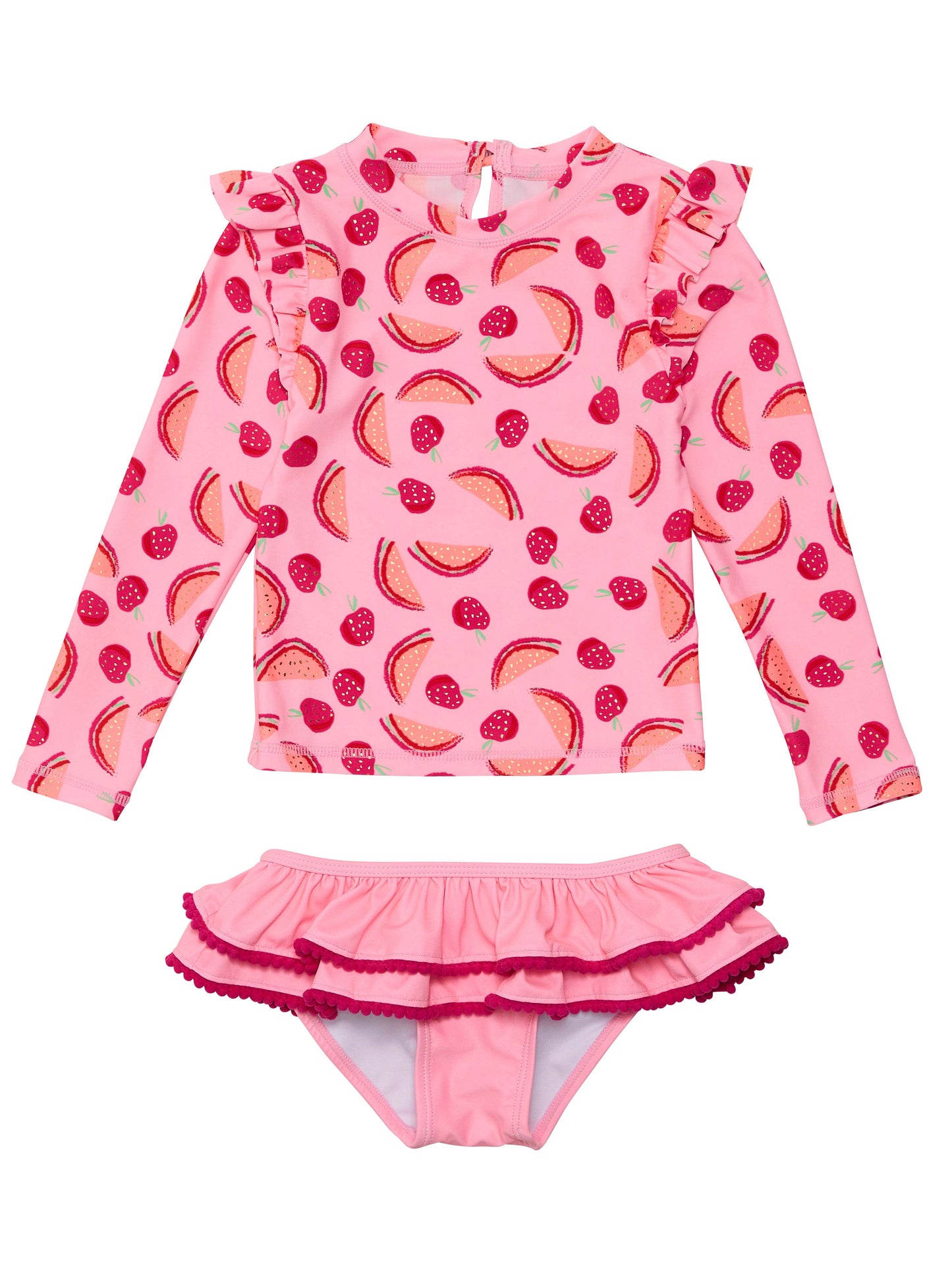 SNAPPER ROCK - BERRY SWEET LS RUFFLE SET