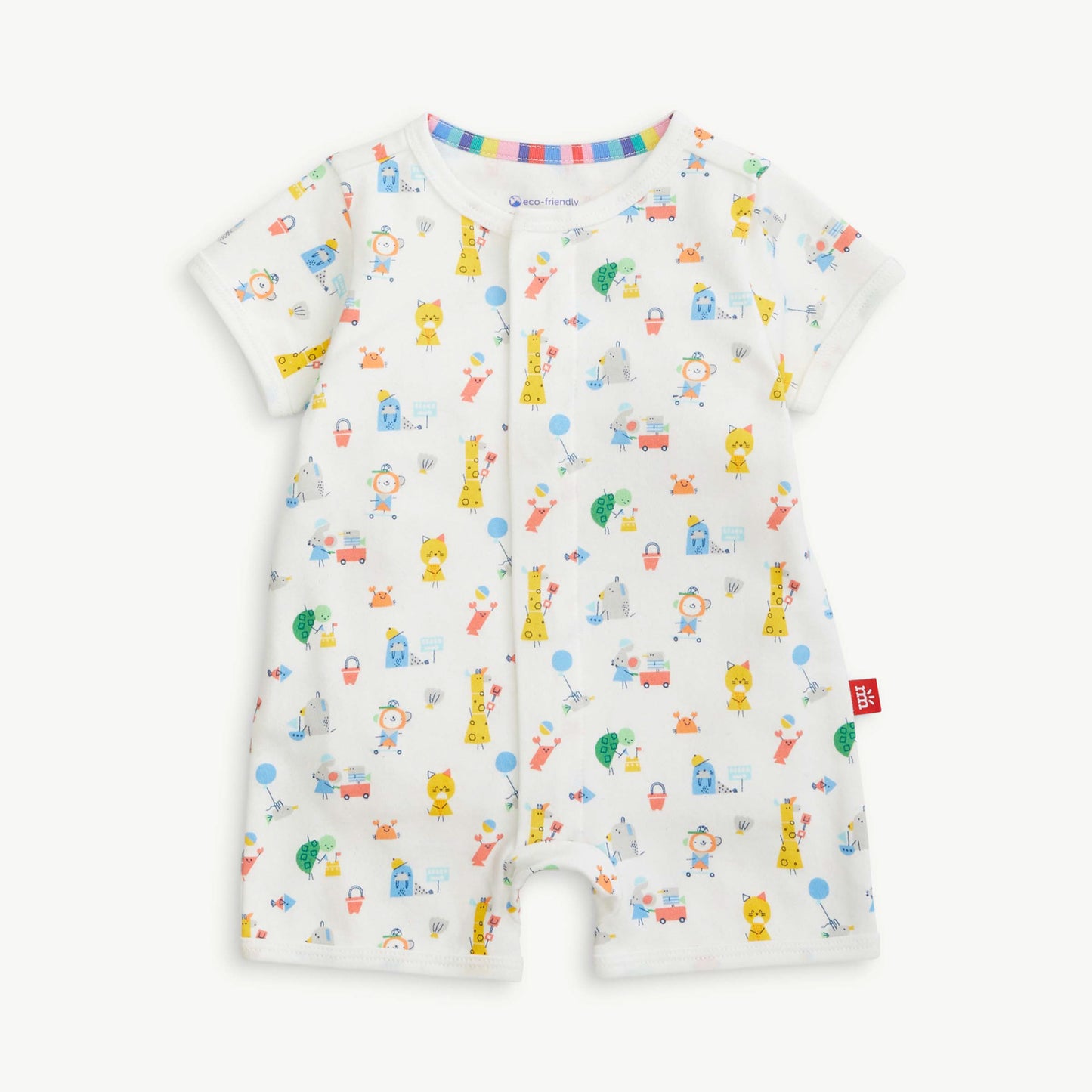 MAGNETIC ME - Seaside Sand Squad Org Cotton S/s Romper