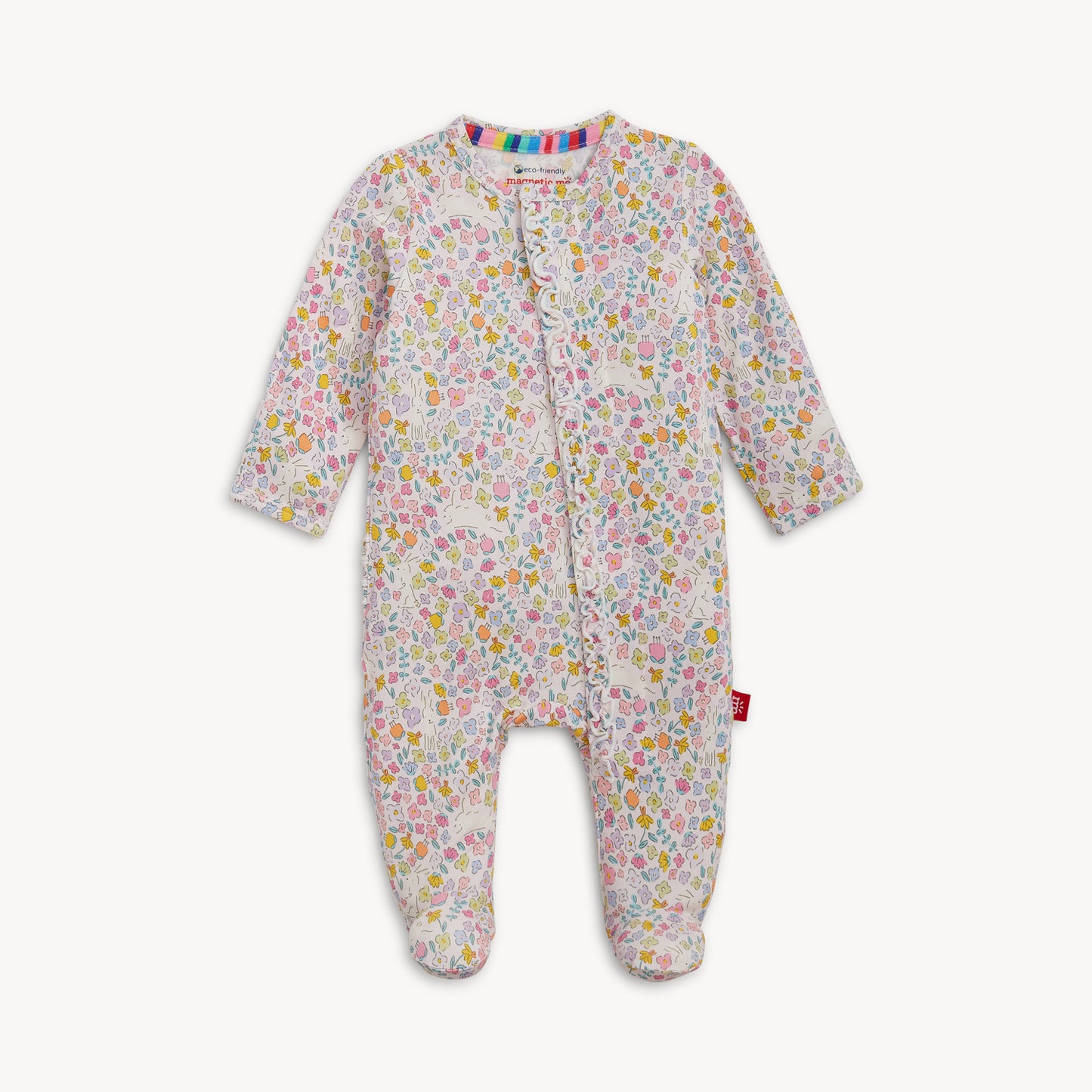 MAGNETIC ME - Bunny Blossom Modal Magnetic Ruffle Footie