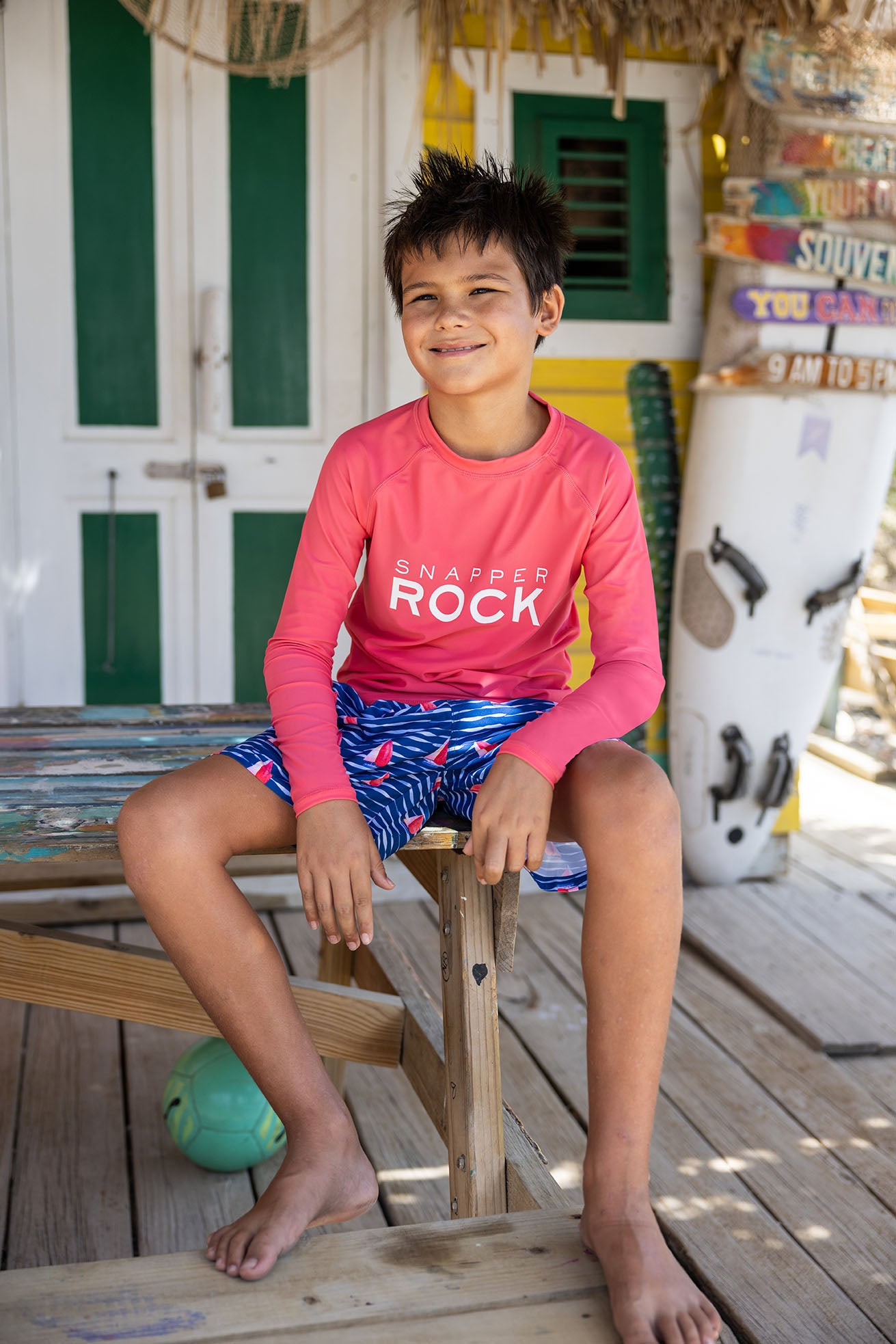 SNAPPER ROCK - ROCKING RED LS RASH TOP