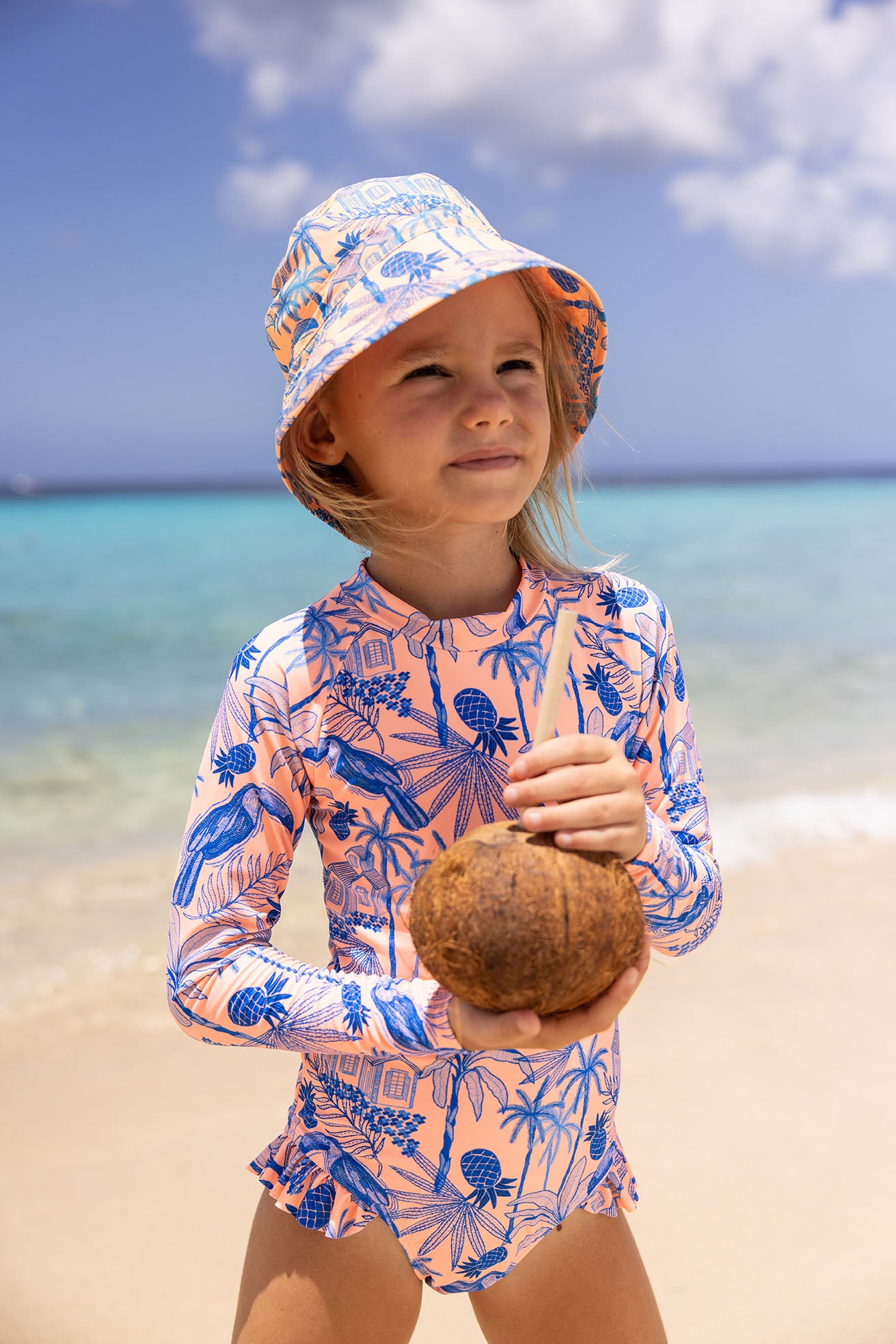 SNAPPER ROCK - TROPICANA VACAY SUSTAINABLE LEG FRILL SURF SUIT