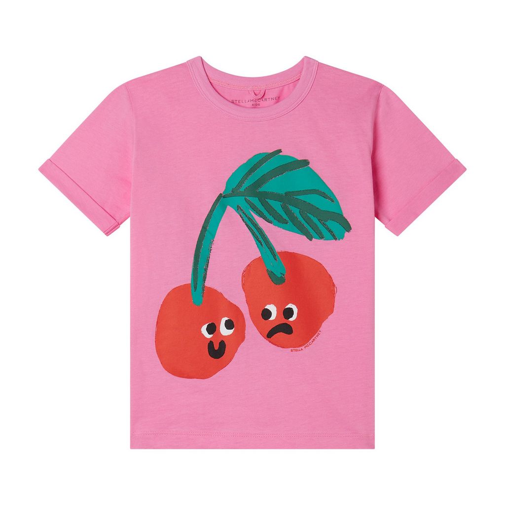 STELLA MCCARTNEY - Girl SS T-Shirt With Happy Cherries Print