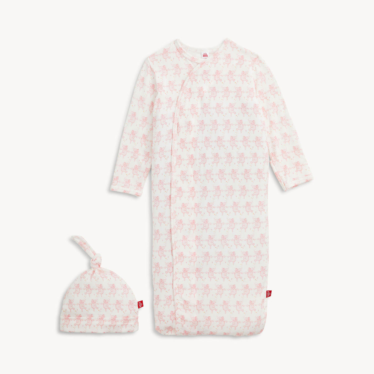 MAGNETIC ME - Trunkettes Pink Modal Gown + Hat Set 0-3M