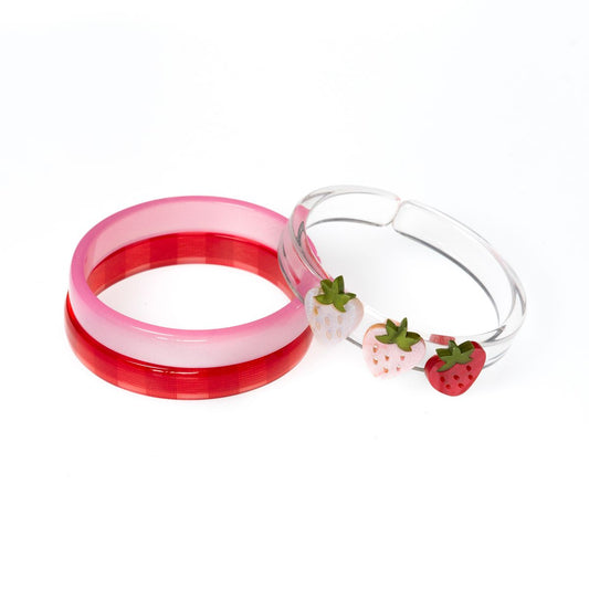 LILIES & ROSES - Strawberry Pink Shades Checkered Bangles