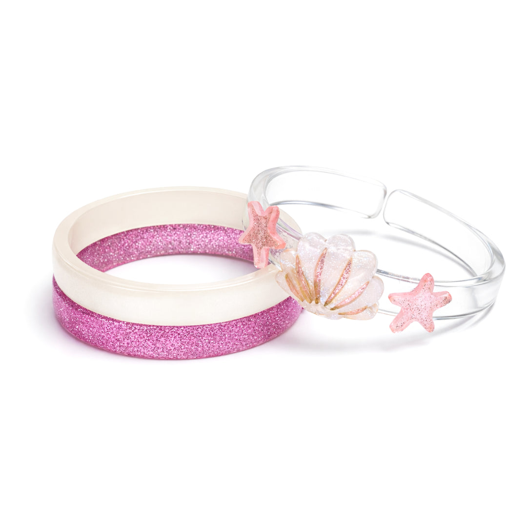 LILIES & ROSES - Seashell Pink Glitter Bangles