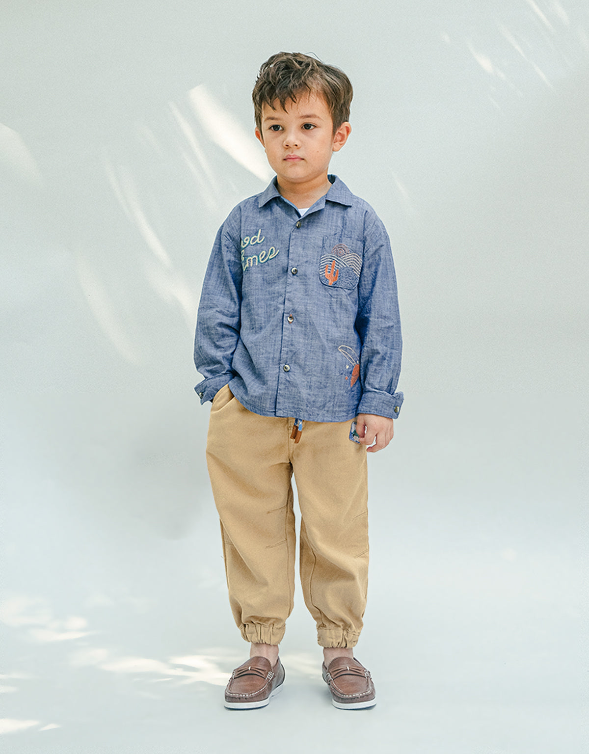 GINGERSNAPS - Lewis Embroidered Chambray Workshirt