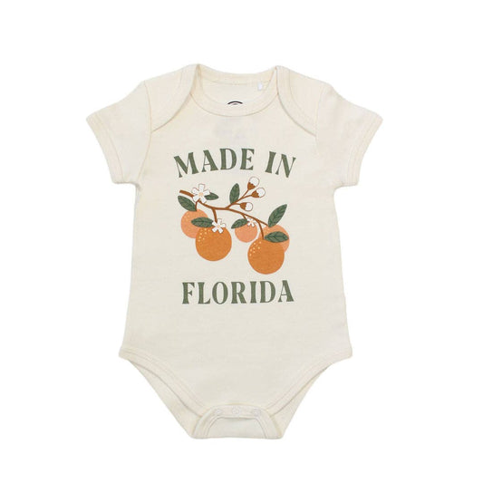 EMERSON AND FRIENDS- Made in Florida Oranges Cotton Onesie Florida Baby Gift