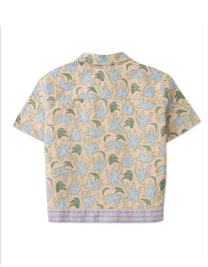 GINGERSNAPS - Mo Linen Blend Panaman Shirt With Palms & Bananas