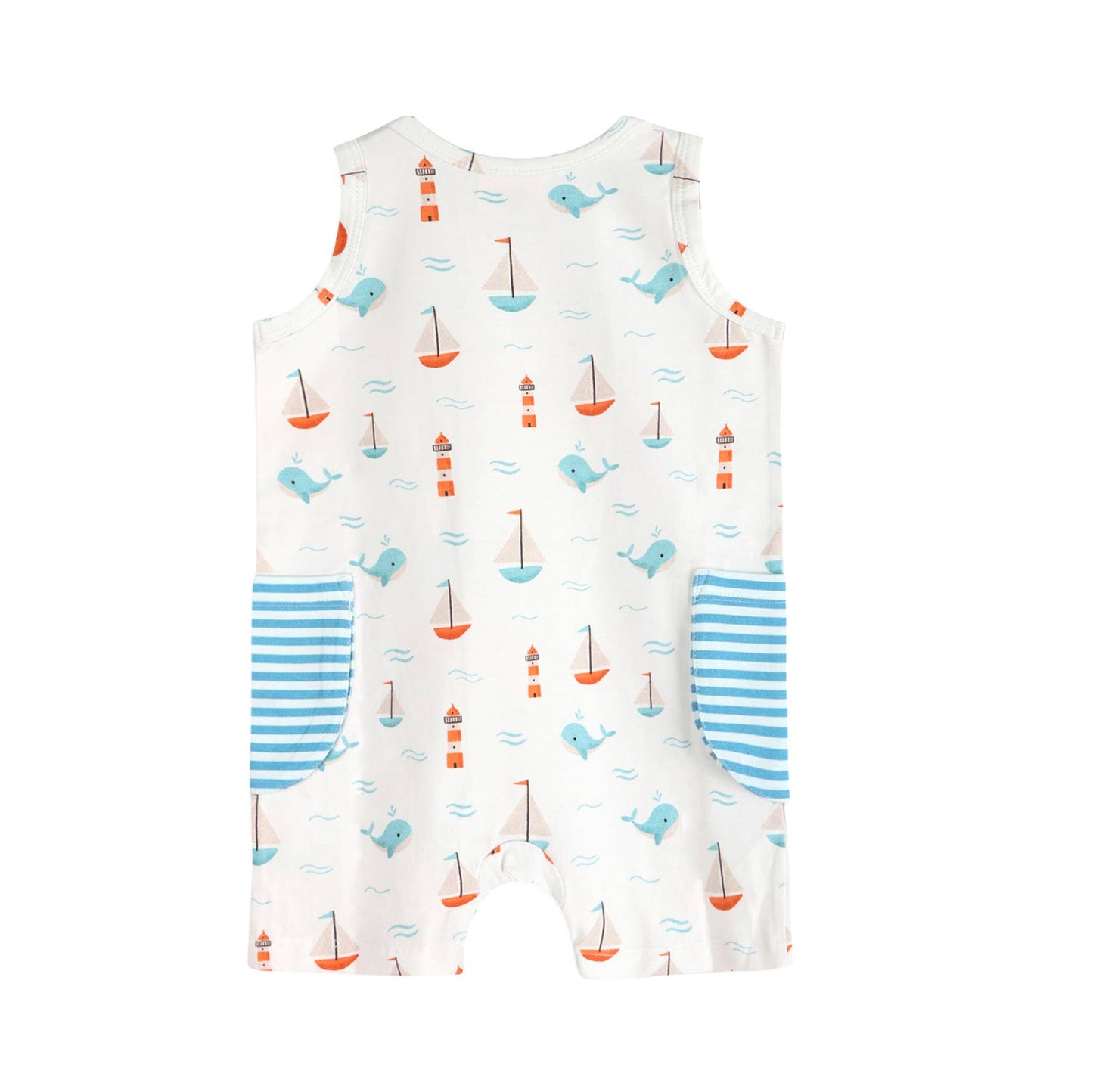 VIVERANO - Sailboat Baby Shortie Romper (Organic Jersey)
