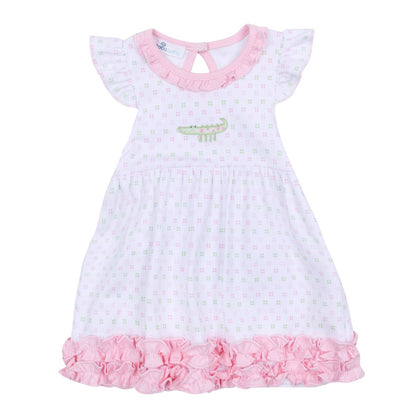 MAGNOLIA BABY - Alligator Pie Embroidered Dress - Pink