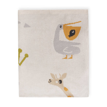 Jungle Friends - Jacquard Sweater Knit Baby Blankets