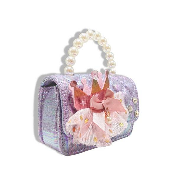 DOE A DEAR - Crown Applique Shiny Quilted Purse