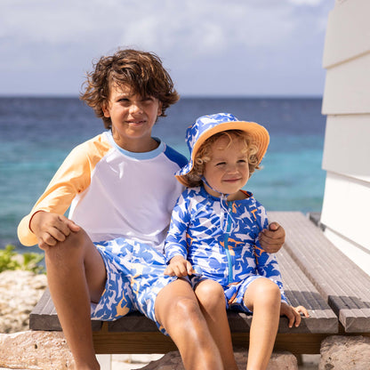 SNAPPER ROCK - Blue Papaya LS Rash Top